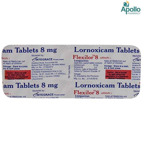 Flexilor 8 Tablet: View Uses, Side Effects, Price and Substitutes.